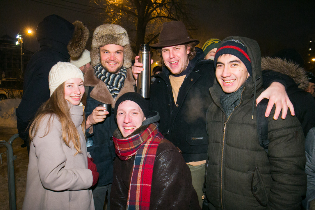 Students Take an Icy Plunge in Moscow